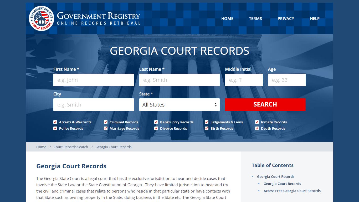 Find Georgia Court Records Online - governmentregistry.org
